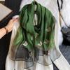Luxury Silk Shawl Scarf for Women Design Embroidery Flowers Hijab Wraps Bufandas Female Headkerchief Fouloud Echarpe