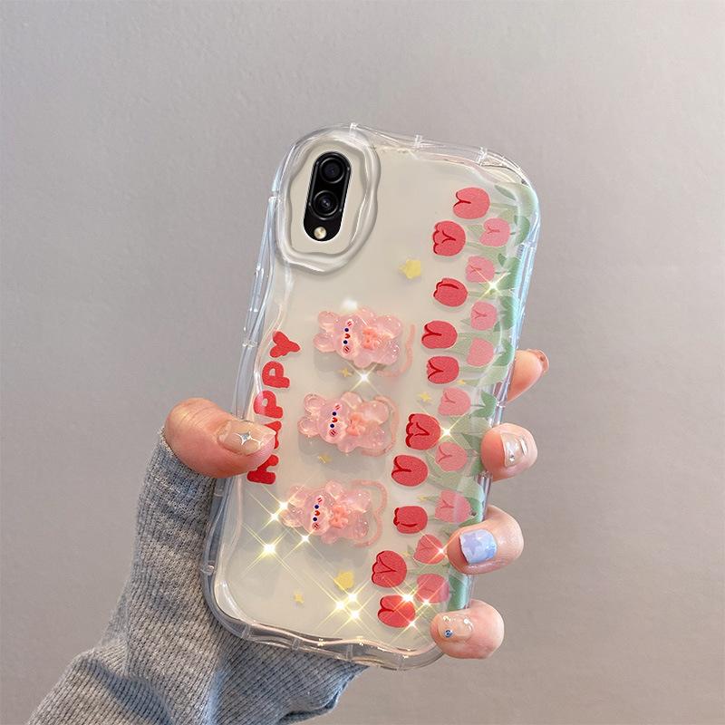 Силиконовый чехол для Samsung A20, M02, A03, A52S: Милый дизайн куклы из мультфильма, защита от падения, цветочный браслет для женщин