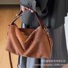 This Year's Popular Suede Retro Bag Women's Large Capacity 2025 New Trendy Messenger Bag Casual Commuter Pillow Bag