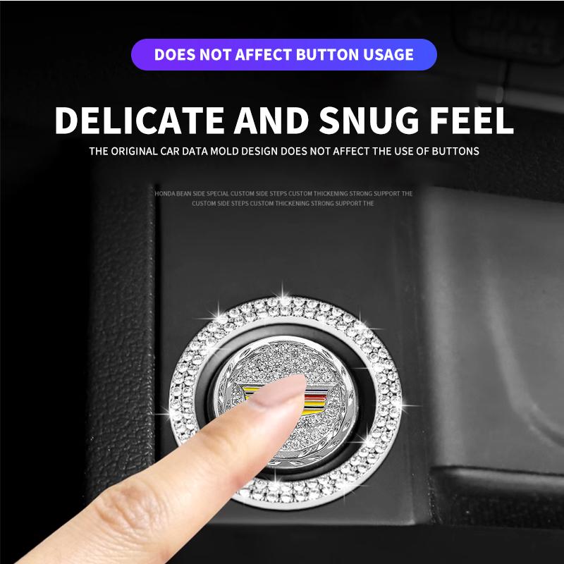 Car Start Switch Button Auto Decorative Diamond Stickers For Cadillac Escalade CTS ATS SRX XT4 XT5 XT6 STS XTS SLR CT4 CT5 CT6
