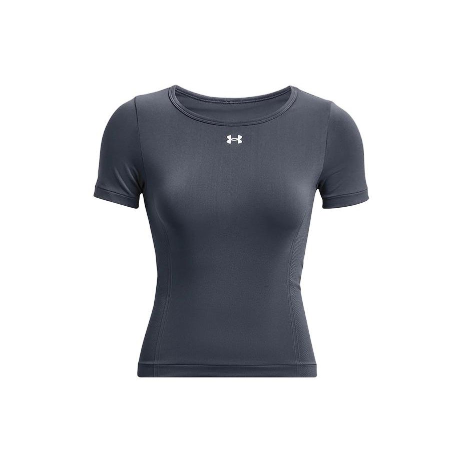 Under Armour Однотонная дышащая повседневная спортивная футболка с коротким рукавом для женщин, топы, серый цвет 1379149-044