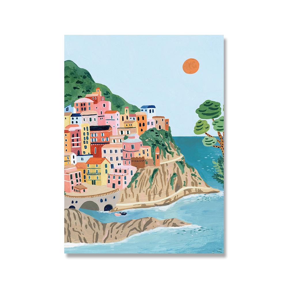 Nordic Vintage Travel City Poster Barcelona Turky Italy Landscape Art Canvas Painting Housewarming Gift Wall Pictures Home Decor