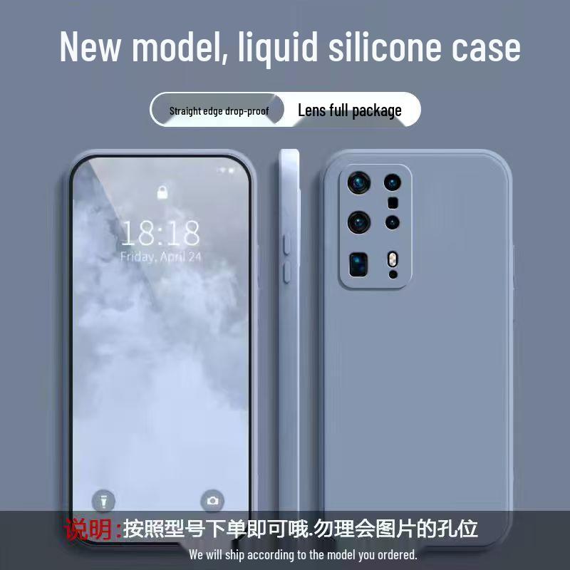 Защитный чехол из жидкого силикона для Huawei P40 Pro+ - Защита от падений, Приятный для кожи, Полное покрытие, Однотонный