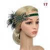 Women Beaded Flapper Hair Accessories Rhinestone Sequin Performance Headwear Elastic Indian Vintage Masquerade Feather Headband