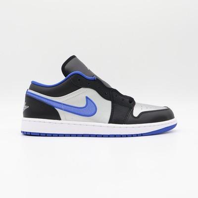 553558-007 Nike Air Jordan 1 Low Черный Игровой Синий Металлический Платиновый (Мужской)