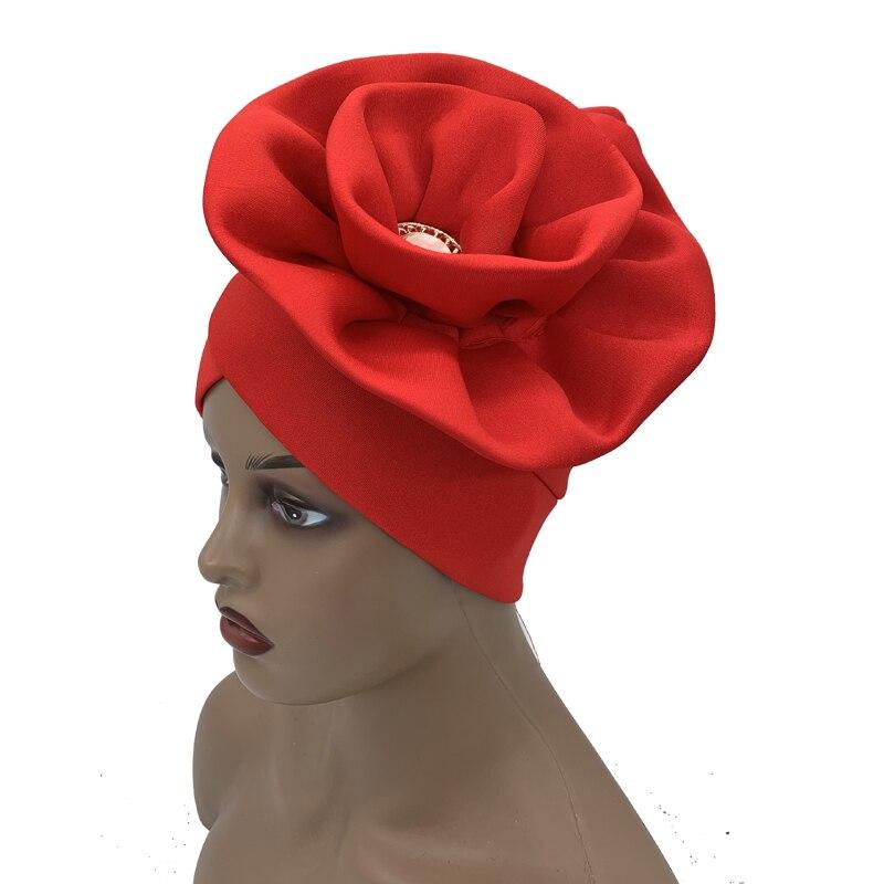 Fashion Women Big Flower Muslim Turban Bonnet Female Beanies Hat Party Headwear Cap