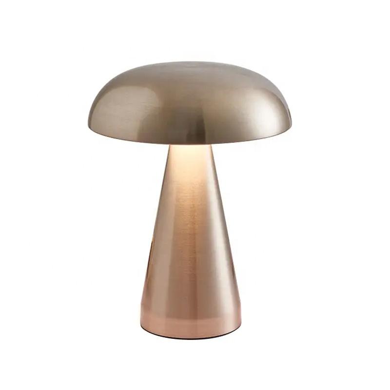 Латунный грибной беспроводной USB перезаряжаемый прикроватный сенсорный переключатель с регулируемой яркостью для спальни, бар, украшение для гостиной, чтения, светодиодный стол