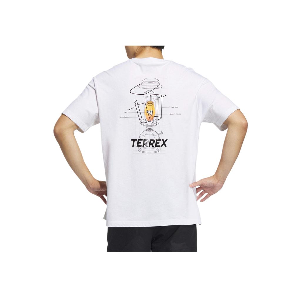 Adidas Футболка унисекс с коротким рукавом и принтом букв Terrex, свободная, для спорта на открытом воздухе, белая IB8693