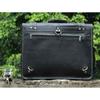 Vintage Black Leather Messenger Satchel Briefcase Shoulder Office Bag Backpack