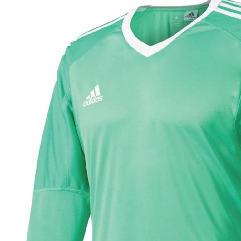 adidas Полосатая футболка для футбола с V-образным вырезом и длинным рукавом с логотипом Мужские топы AZ5395