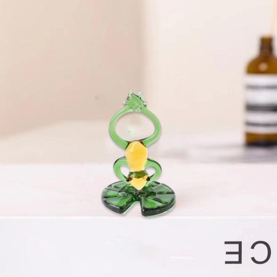 Стеклянный орнамент в виде лягушки для йоги, креативный дизайн, тонкое мастерство, украшение для мини-стола, мультяшный стеклянный орнамент