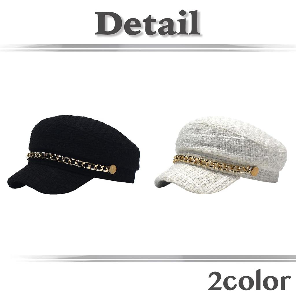 Морская кепка Твидовая кепка газетчика Черно-белая шляпа для выхода в свет Путешествий CZ308 [Белый Клык] Женская (белый)