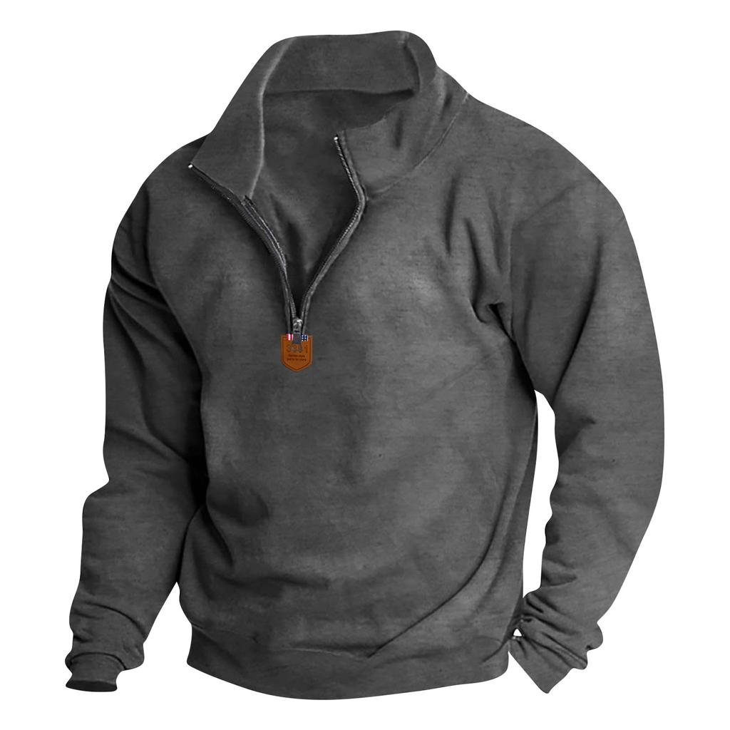 Весенне-осенняя мужская толстовка с воротником-стойкой на открытом воздухе, повседневные свитера, топы