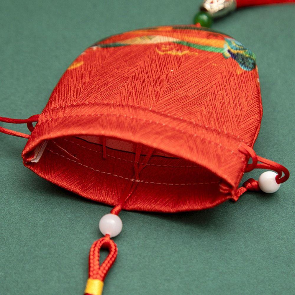 Flower Cloth Necklaces Case Chinese Style Storage Bag Women Jewelry Bag Empty Sachet Purse Pouch