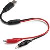 DROK 18 AWG USB to Alligator Clips with Wires - USB Male to Female Ports Test Leads with Alligator Clips Electrical Testing 13.35 inches 3-5A