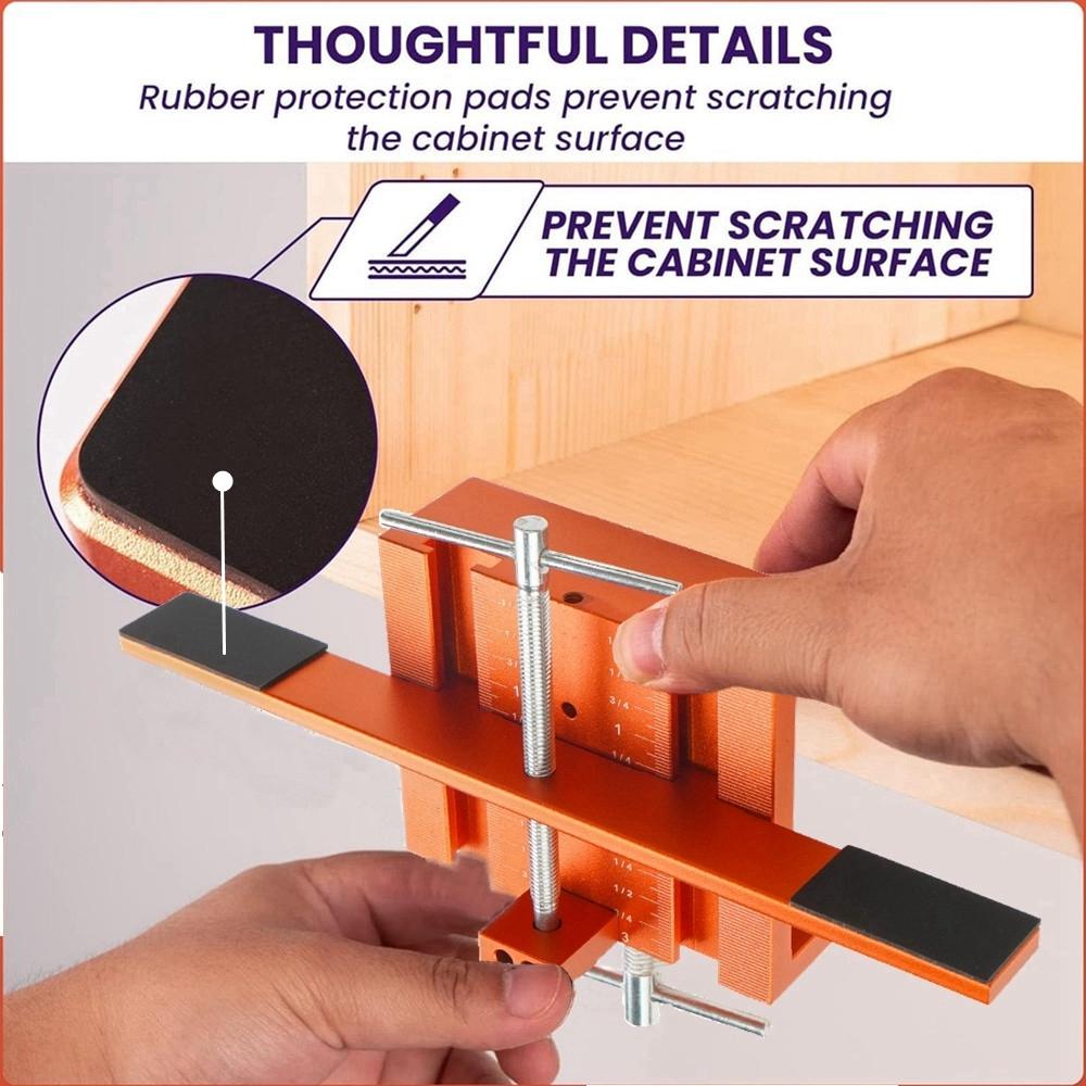Cabinet Door Mounting Jig Aluminum Cabinet Hardware Jig Tool Punch Locator Drill Guide for Face Frame or Frameless Cabinets