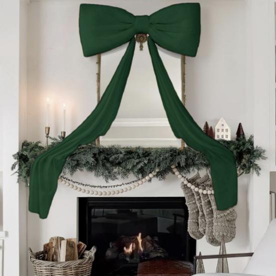 71 дюймовый Рождественский бант-верхушка Красный бархатный Большой бант Рождественское украшение Праздничный декор для Домашних венков Настенный Праздничный