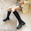 Удобные и тонкие высокие сапоги для детей 2025 осень и зима новая модная универсальная маленькая обувь Мартина на толстой подошве для женщин