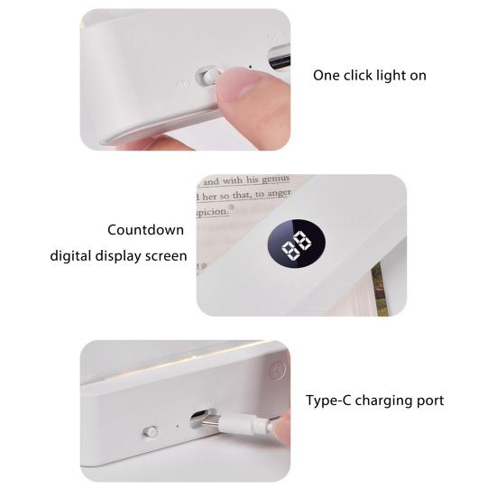 Книжный светильник Перезаряжаемый Прозрачный Светодиодный Плоский Светильник для Чтения Диммируемая Панельная Лампа с 3 Цветами и Таймером Свет на Всю Страницу для Читателей и Любителей Книг