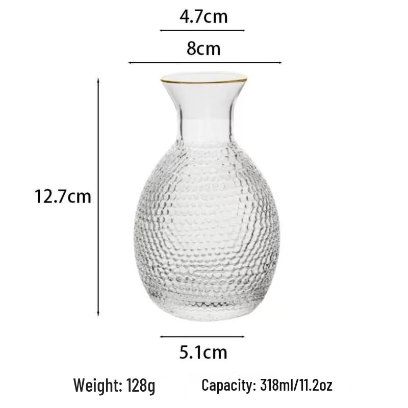 HA Japanese Hammered Glass Sake Set