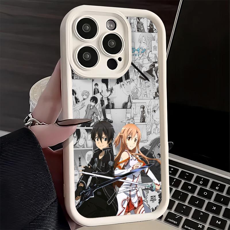 Чехол для телефона Sword Art Online Аниме для iPhone 16 17 Air 16E 15 Pro Max 14 Plus 13 12 Mini Capa Мягкий силиконовый Funda