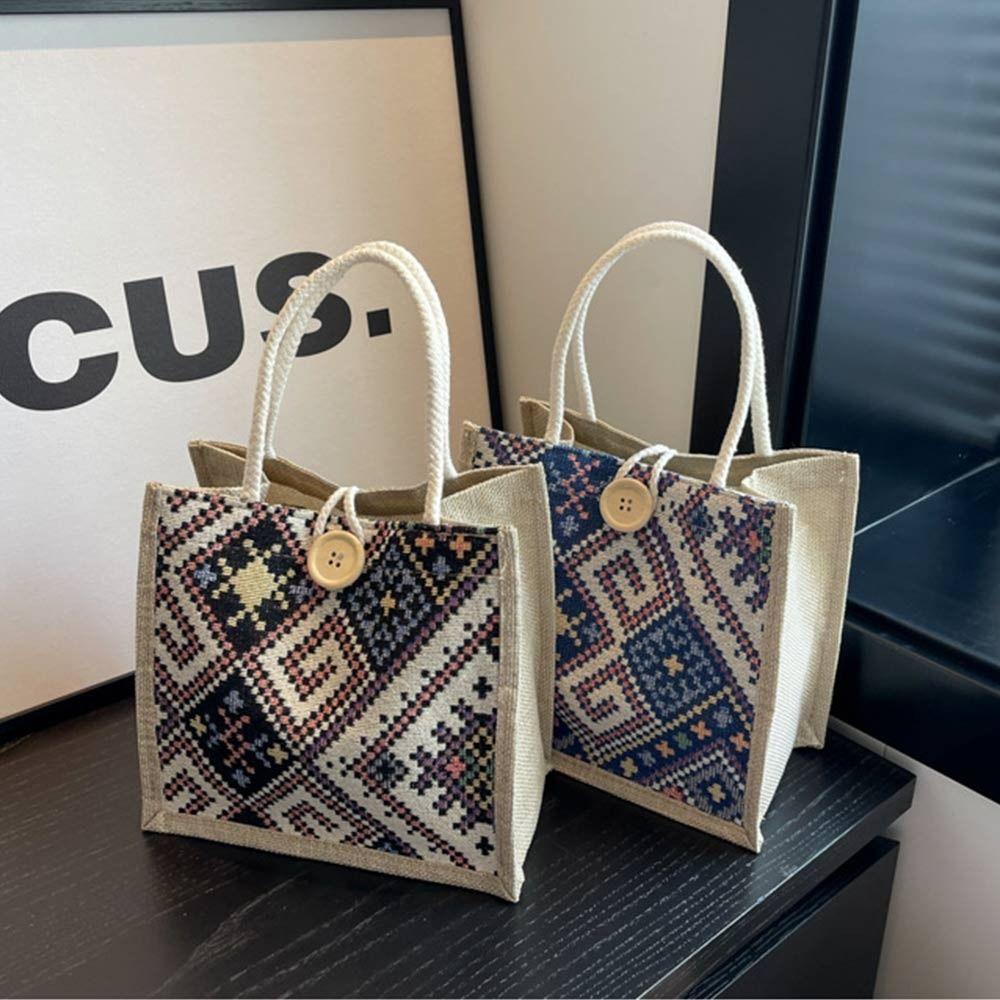 Ручная сумка для покупок, сумка для подмышек, модная льняная сумка-тоут для женщин