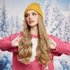 Blonde Unicorn Hat Wigs Cap with Hair Ombre Brown Blonde Color Connect Synthetic Hair Extensions Women Daily Party High Temperature