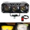 Moto Fog Lamp Motorcycle High Low Beams Work Light Scooters Led Lens Spotlight Paving Lights Motorcycle Headlights 3 Lens Super Bright Light