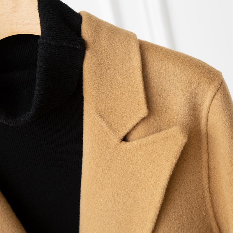 Женское пальто из 100% шерсти TIDENOVEL Осеннее шерстяное длинное пальто Ручной работы Пальто-бушлат Зимняя теплая шерстяная длинная куртка Пальто