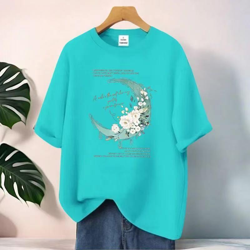 Comfortable and Breathable Summer Loose-fitting Cotton T-shirt for Women