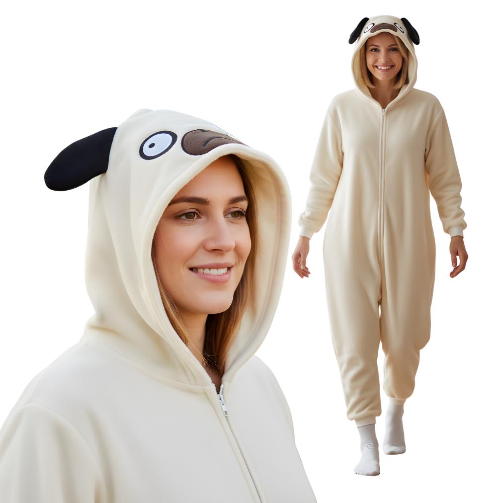 Piżama Onesie Kigurumi Kostium Przebranie Mops S: 145 - 155Cm