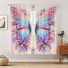 2Pcs- Elegant Colorful Butterfly-Printed Curtains, Pole Bag Curtains, Bedroom And Living Room, Home Decoration, Room Decoration