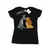 Womens/Ladies Lady And The Tramp Distressed Kiss Cotton T-Shirt