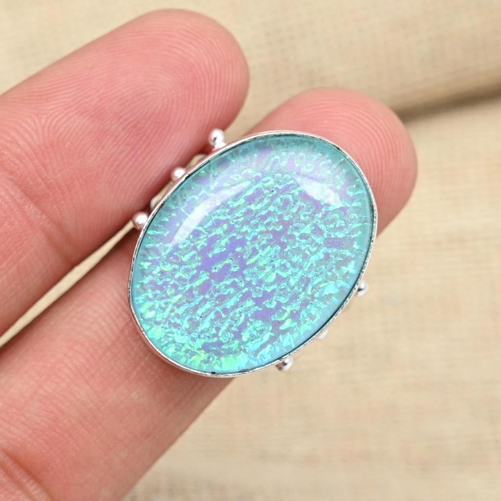 Элегантный синий тройной опал, твердое серебряное кольцо ручной работы 925, женское кольцо для нее