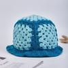 Sunflower Patterned Knitted Yarn Hat Lotus Leaf Edge Crochet Bucket Hat  New Year Celebration