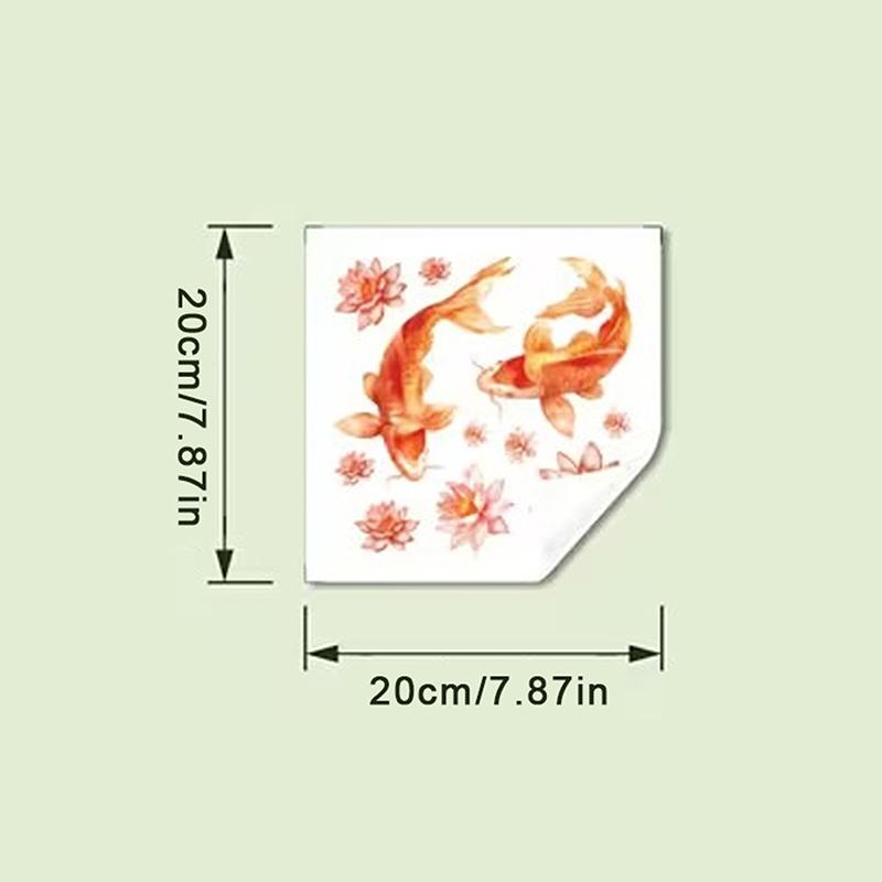 Светящиеся стеклянные наклейки Фэн-шуй с карпами Наклейки для раковин Наклейка для унитаза Наклейки для кухонной мойки Самоклеящиеся Съемные Декор для дома