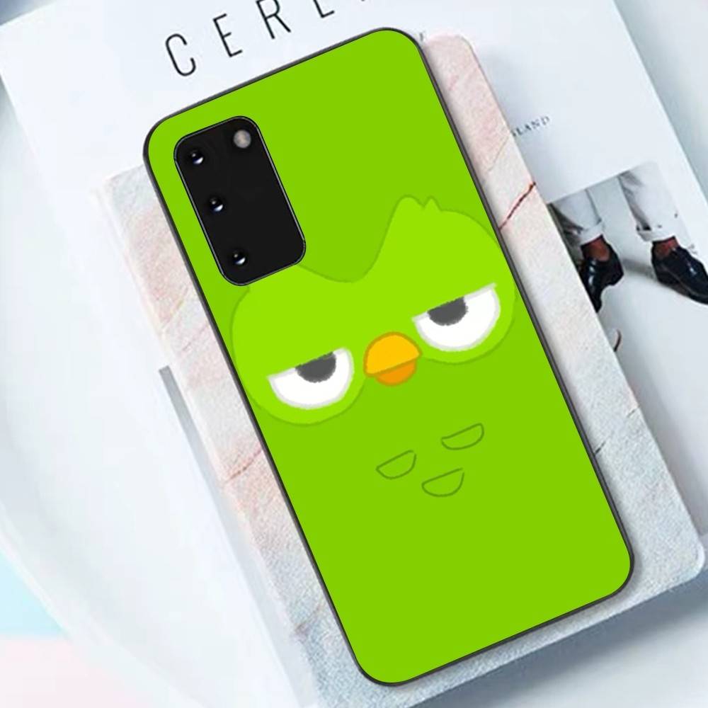 Популярный чехол для телефона с зеленой совой D-Duolingo для Samsung S 24 Fe 25 Ultra Plus 20 Lite 21 30 22 23 24 22 Ultra 5G Fundas