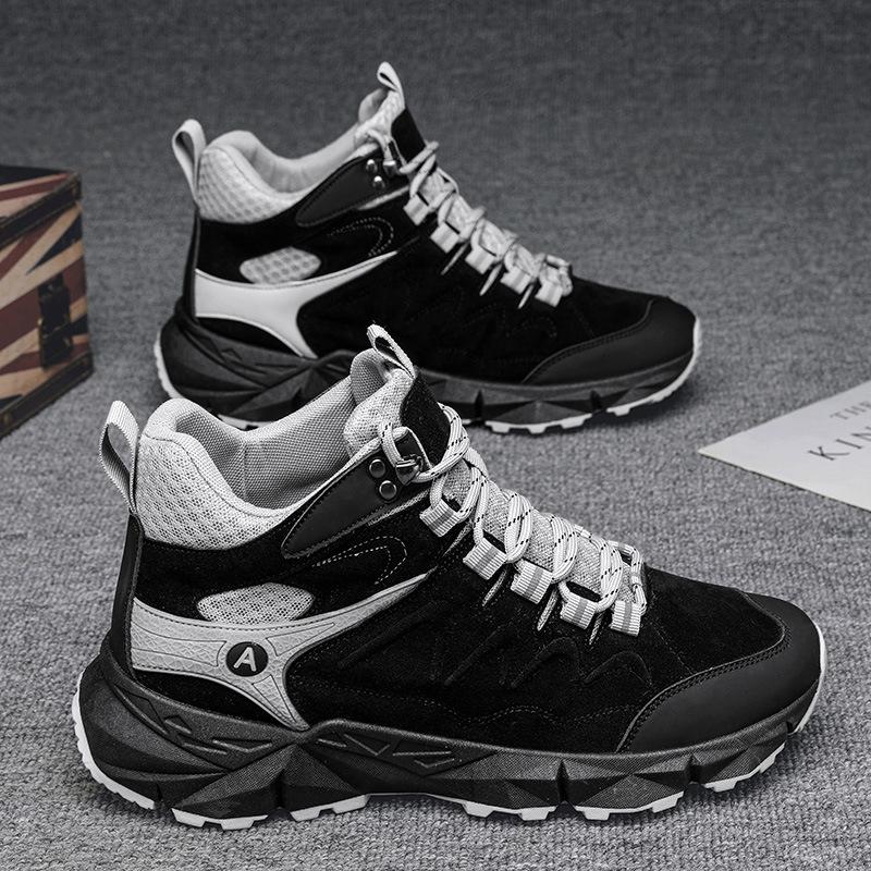 Модные мужские ботинки, повседневная обувь с высоким верхом для мужчин, обувь для скалолазания на открытом воздухе, мужские износостойкие ботильоны, мужская рабочая обувь, кроссовки