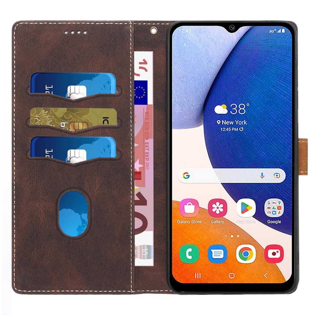 Совместимо с чехлом для телефона Samsung S25 A05S сетчатый узор матовая вставка карман для карт кошелек защитный чехол A36 однотонный