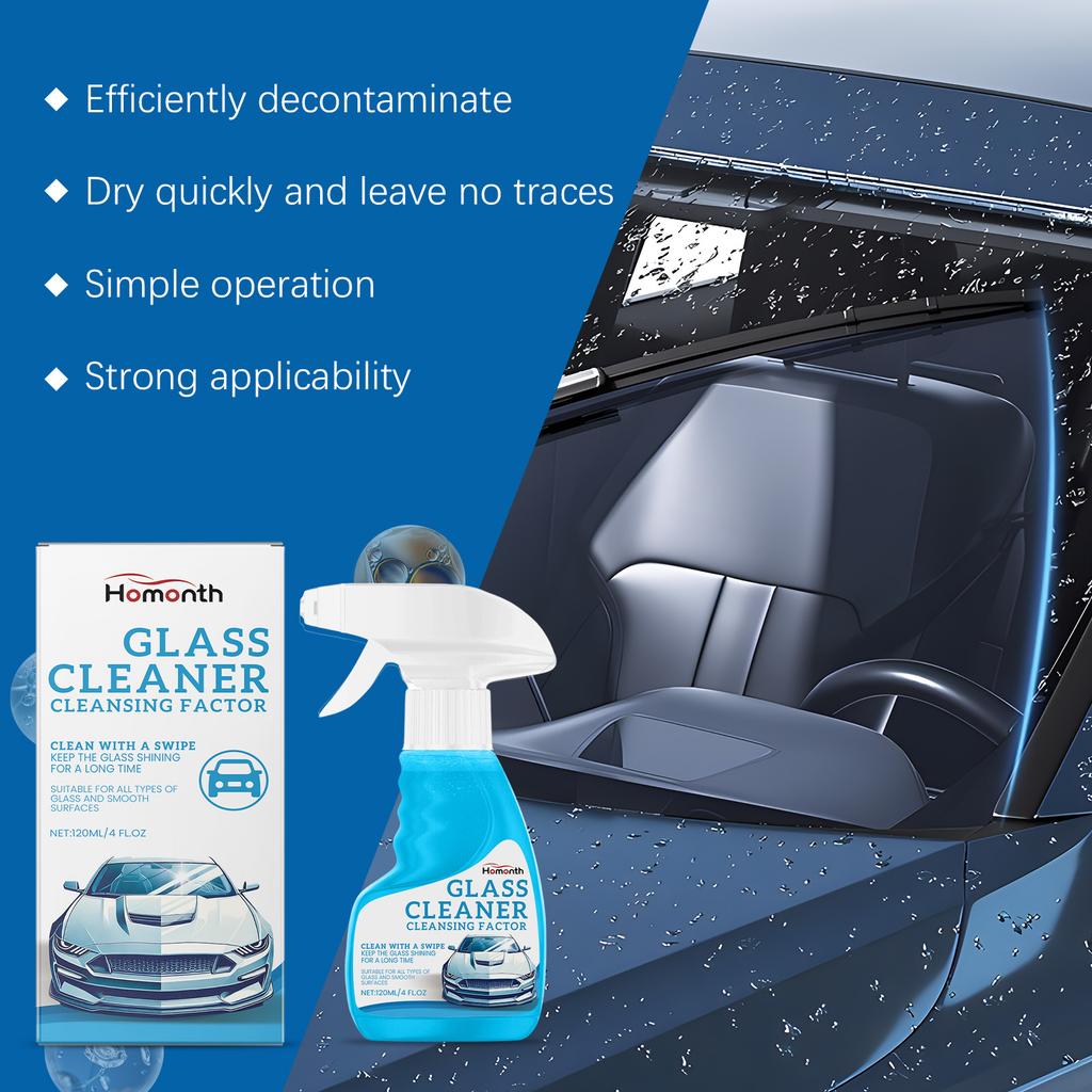Car Glass Oil Film Remover Auto Windshield Hydrophobic Coating Spray Stain Remover Agent Glass Polishing Clear Auto Detailing