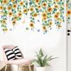 Sunflower Vine Wall Stickers For Bedroom Living Room Decor Sofa Pvc Sticker