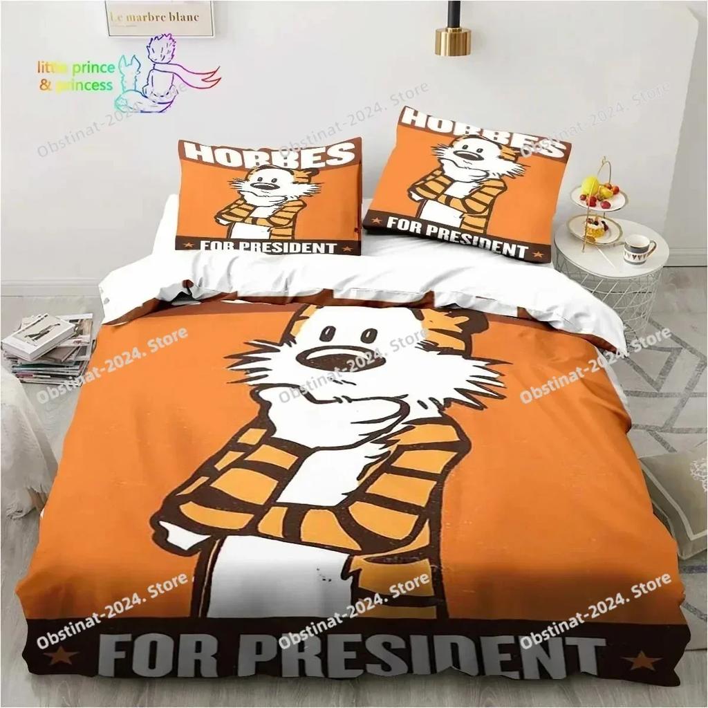 Трехмерный комплект постельного белья Calvin Hobbes с принтом, одинарный пододеяльник, покрывало, наволочка, 3 предмета, размеры для детей и взрослых