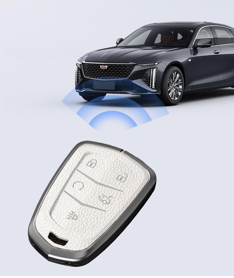 Кожаный чехол для ключа для Cadillac XT5/CT6/XT4/XTS и ATSL – Унисекс-дизайн с пряжкой