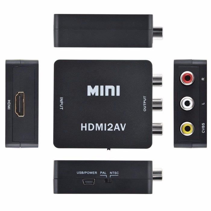 Адаптер-конвертер мини RCA AV в HDMI Композитный AV2HDMI Конвертер 1080P HDTV DVDB