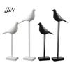 Handcrafted Resin Bird Sculptures Black & White Figurine, Minimalist Modern Art Sculpture for TV Contemporary Office Desktop Ornaments Cabinet