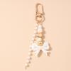 Pretty Pearl Shell Keychain Women Girls Rhinestones Beads Key Ring Pendants for Handbag Decor DIY Key Chain Jewelry Gifts