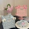 Cotton Storage Basket Square Home Decoration Cute Desktop Box