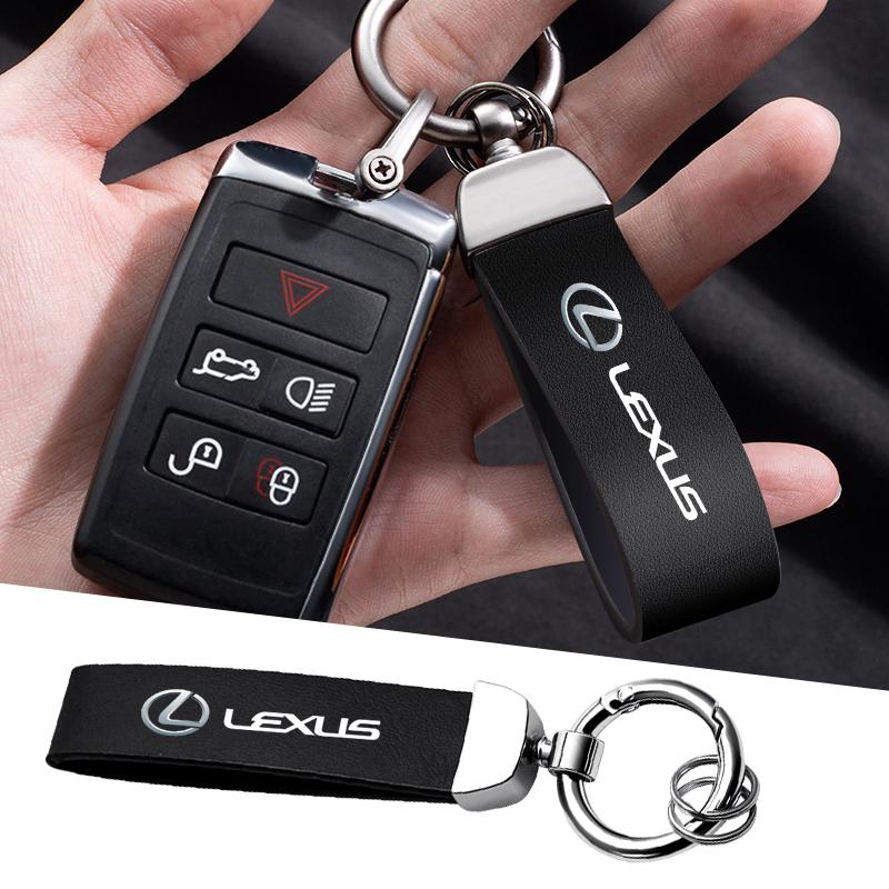 Car Logo Metal PU Leather Car Keychain Ring Auto Accessories For Lexus F-SPORT ES RX NX LS UX LM LX GX LC RZ IS CT GS RC HS