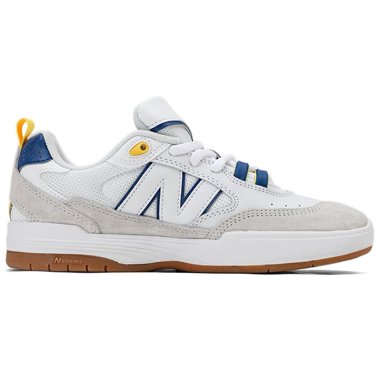 New Balance Кеды унисекс Nb Numeric Tiago Lemos 808 Leather с низким верхом для скейтбординга, белые с синим, NM808WBY