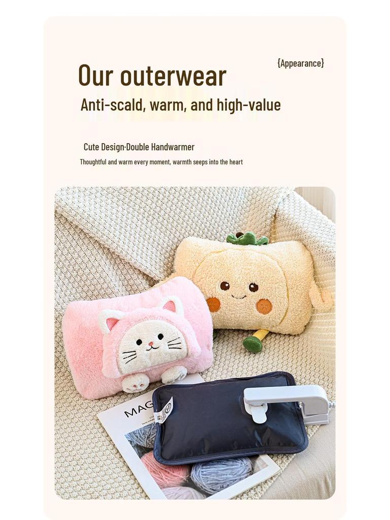 Мультяшная перезаряжаемая взрывозащищенная грелка - съемная грелка для рук для девочек, для кровати и живота.